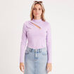 Blouse avec ouverture mauve femme