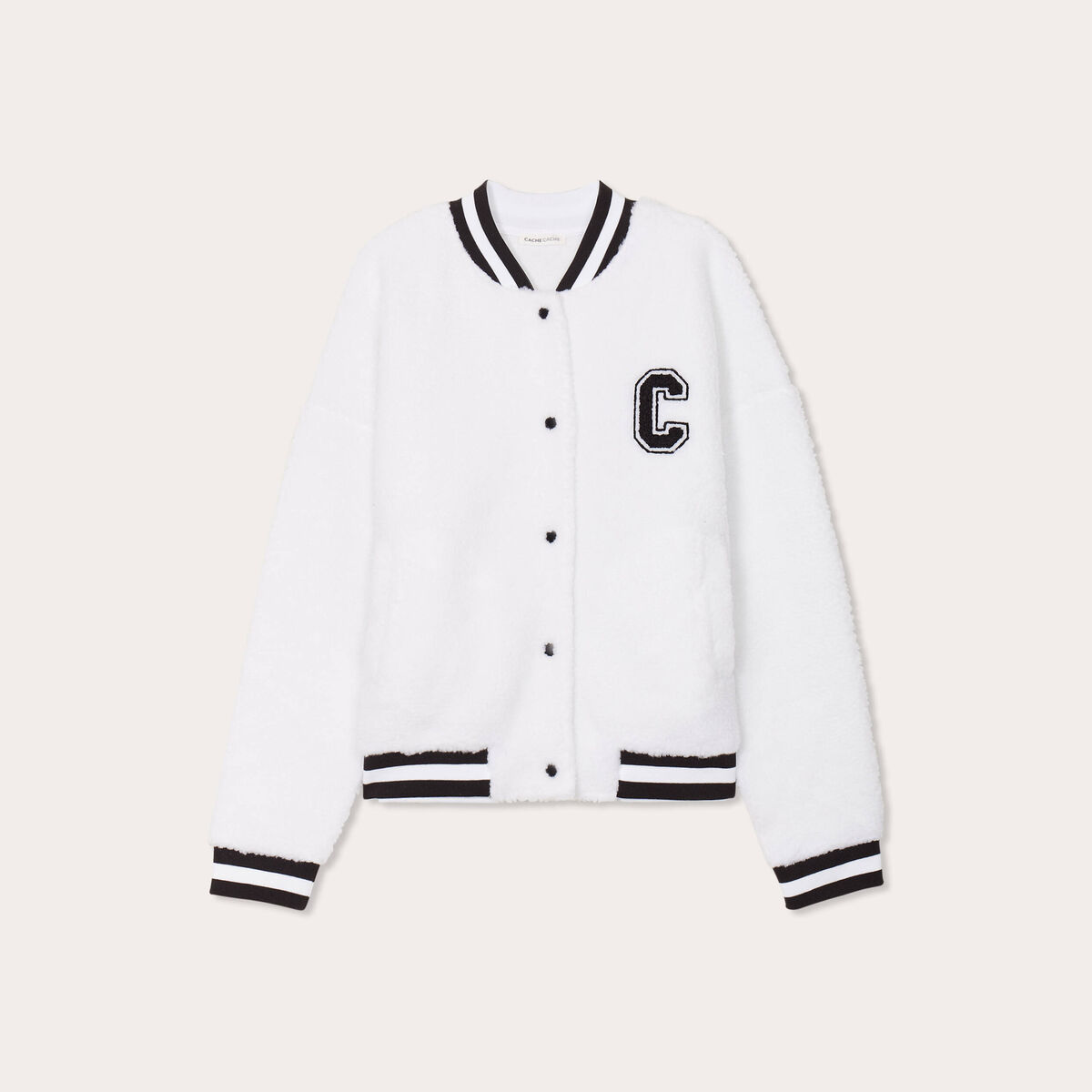 Gilet effet polaire ecru femme