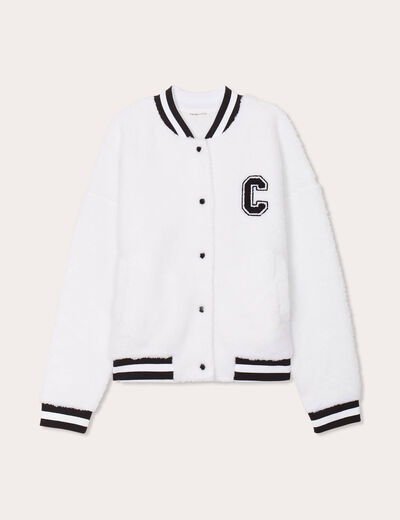 Gilet effet polaire ecru femme