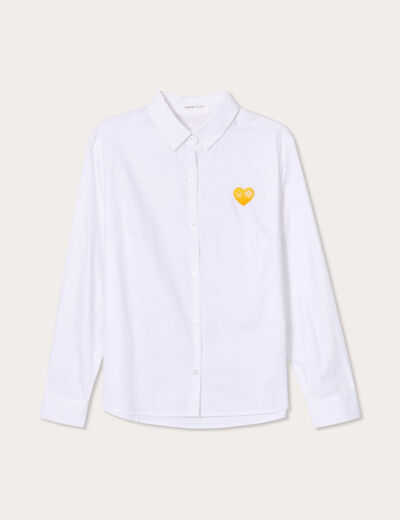 Chemise avec broderie ecru femme