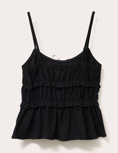 Blouse bretelles fines noir femme