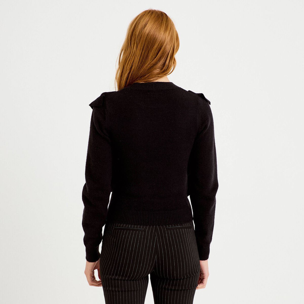 Pull manches longues noir femme