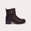 Bottines &agrave; talons et boucles noir femme