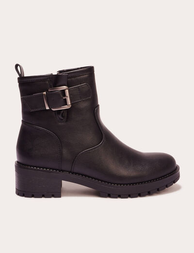 Bottines à talons et boucles noir femme