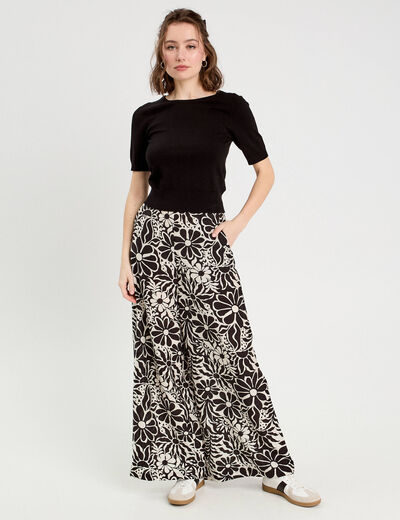 Pantalon large blanc femme