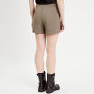 Jupe-short évasée vert kaki femme