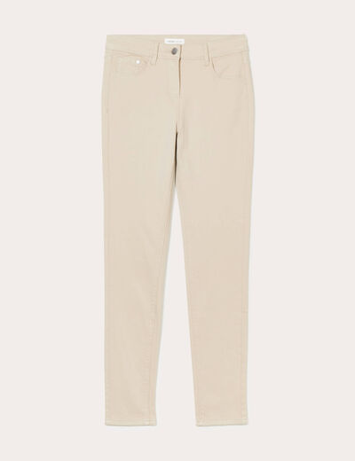 Jeans slim 5 poches taupe femme