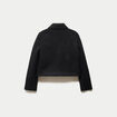 Veste cropped en bouclette noir femme