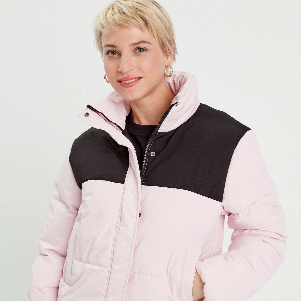 Doudoune rose clair femme