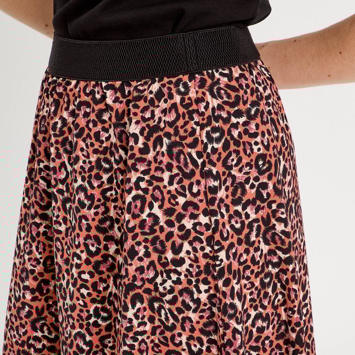 Jupe longue évasée rouge femme