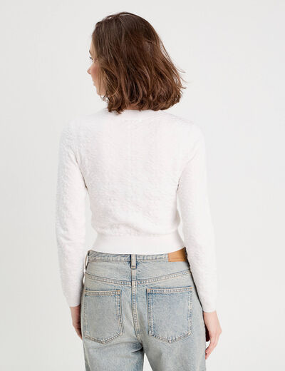Gilet manches longues blanc femme