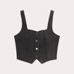 Bustier en jean noir femme