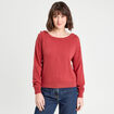 Pull avec boutons épaules vieux rose femme