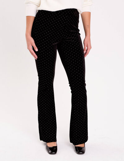 Pantalon bootcut en velours noir femme