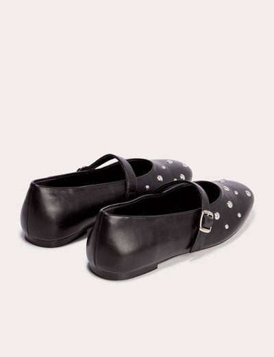 Ballerines &agrave; d&eacute;tails clout&eacute;s noir femme