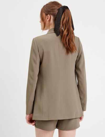 Veste blazer fluide vert kaki femme