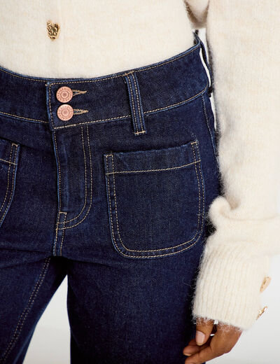 Jean bootcut taille haute denim brut femme