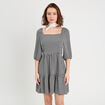 Robe évasée manches 3/4 blanc femme