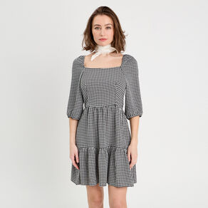 Robe évasée manches 3/4 blanc femme