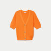 Gilet col v manches courtes orange femme