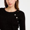 Robe pull ajust&eacute;e manches longues noir femme