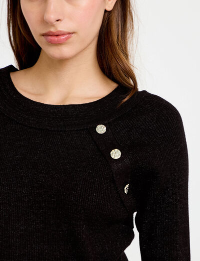 Robe pull ajust&eacute;e manches longues noir femme