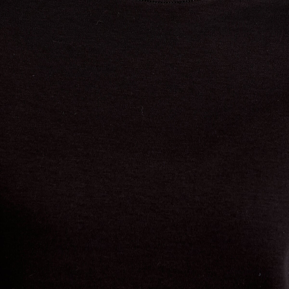 T-shirt col rond manches courtes noir femme