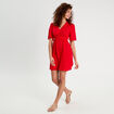 Robe évasée taille élastiquée rouge femme