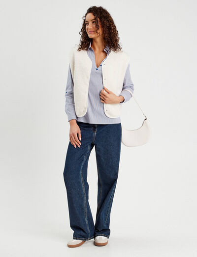 Blouse manches longues bleu femme