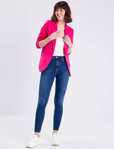 Veste esprit blazer droite rose fushia femme