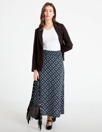 Jupe longue fluide noir femme