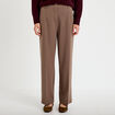 Pantalon bootcut taille haute taupe femme