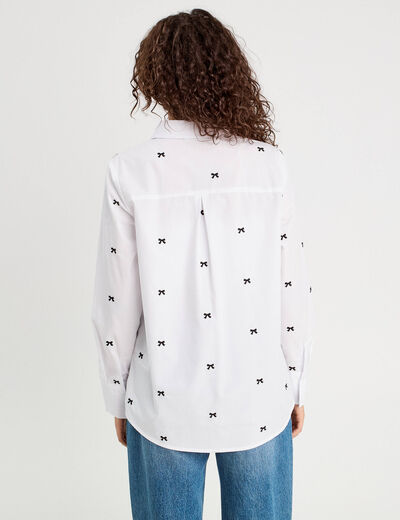Chemise brodée noir femme