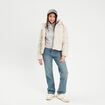 Doudoune courte &agrave; capuche ivoire femme