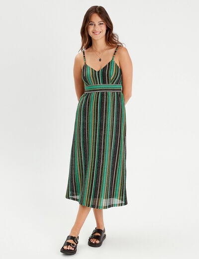 Robe empire bretelles fines vert femme