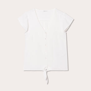 Blouse manches courtes ecru femme