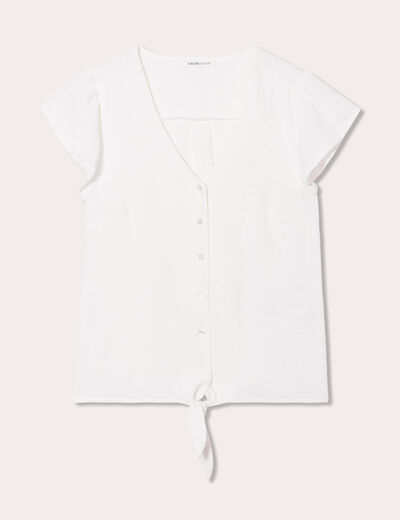 Blouse manches courtes ecru femme