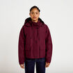 Veste courte bas resserr&eacute; &agrave; capuche bordeaux femme