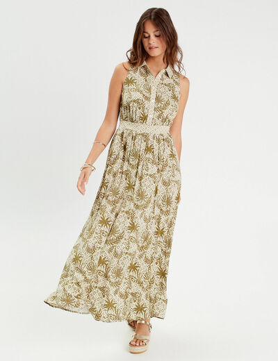 Robe longue sans manches blanc femme