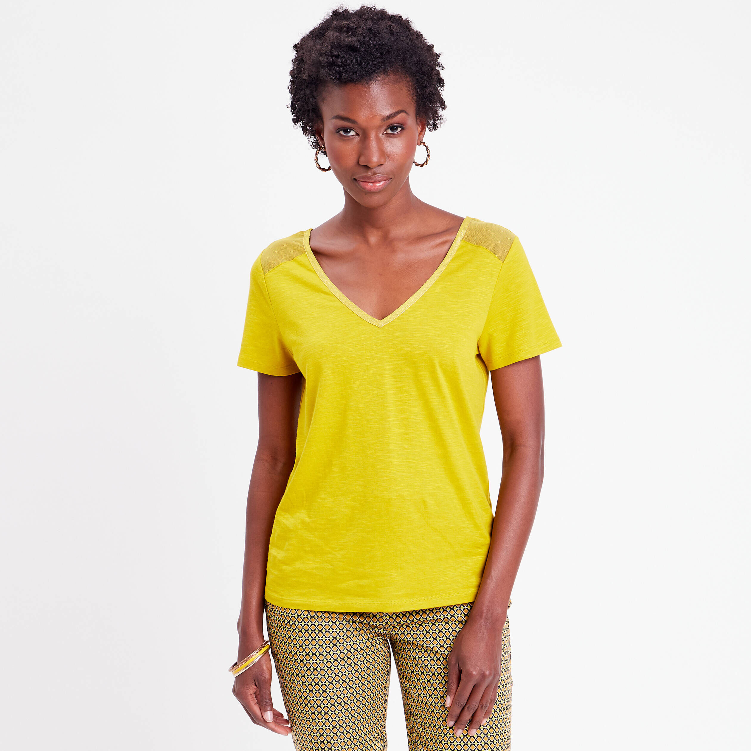 Tee shirt jaune moutarde femme cheap