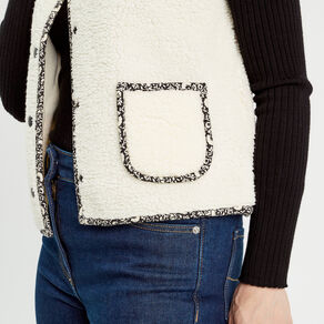 Gilet sans manches ecru femme
