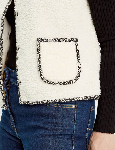 Gilet sans manches ecru femme