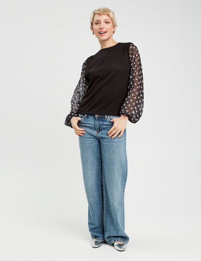 T-shirt manches longues noir femme