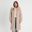 Manteau fausse fourrure sable femme