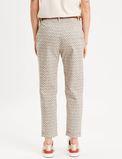 Pantalon chino slim 7/8ème blanc femme