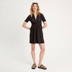 Robe droite broderie noir femme