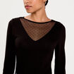 Body thermique col rond manches longues noir femme