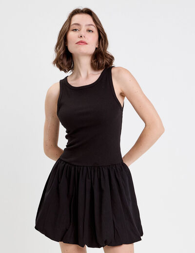 Robe boule 2 en 1 noir femme