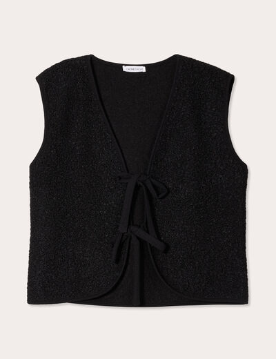 Gilet sans manches polaire noir femme
