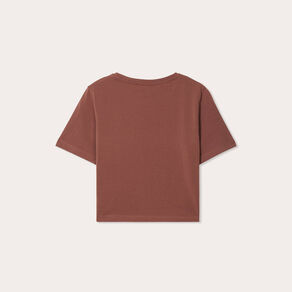 t shirt cropped marron cognac femme T-shirt cropped marron cognac femme